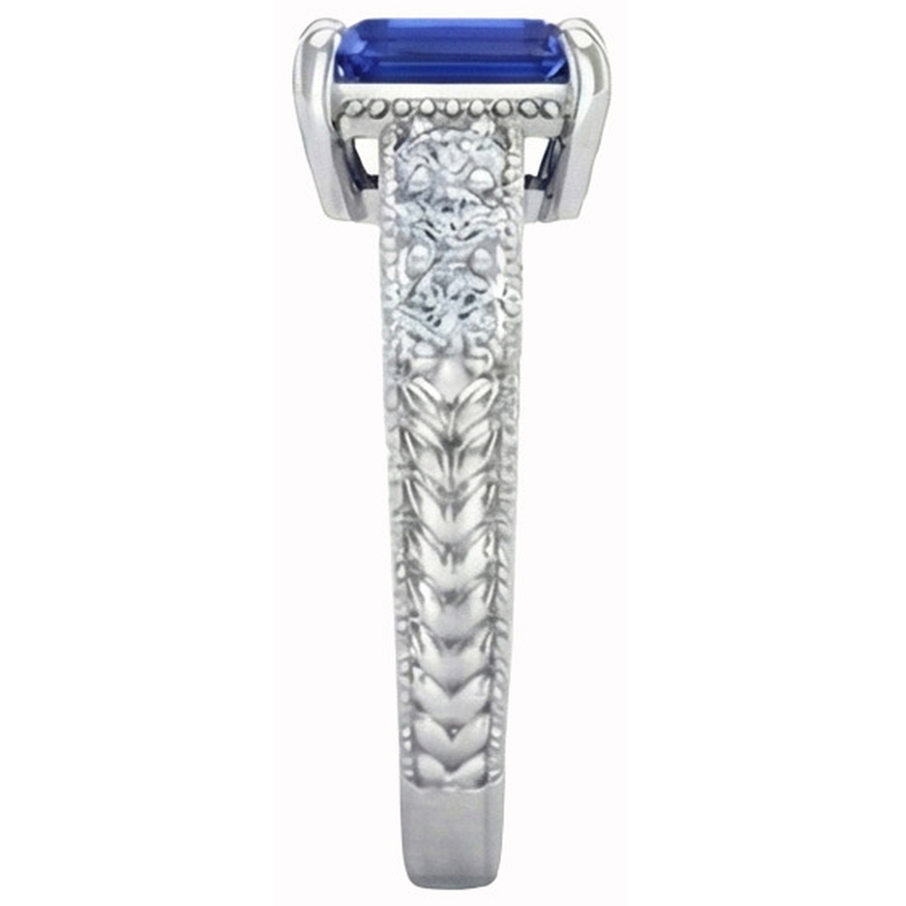echter round saphir 2.10Karat ring Detailansicht