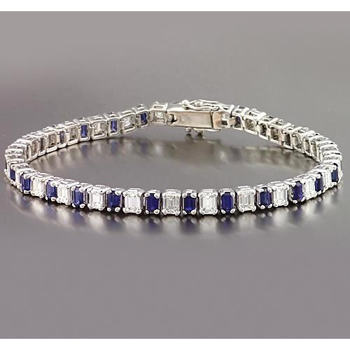 Smaragd Diamant Ceylon Saphir Tennis Armband Krappen Set