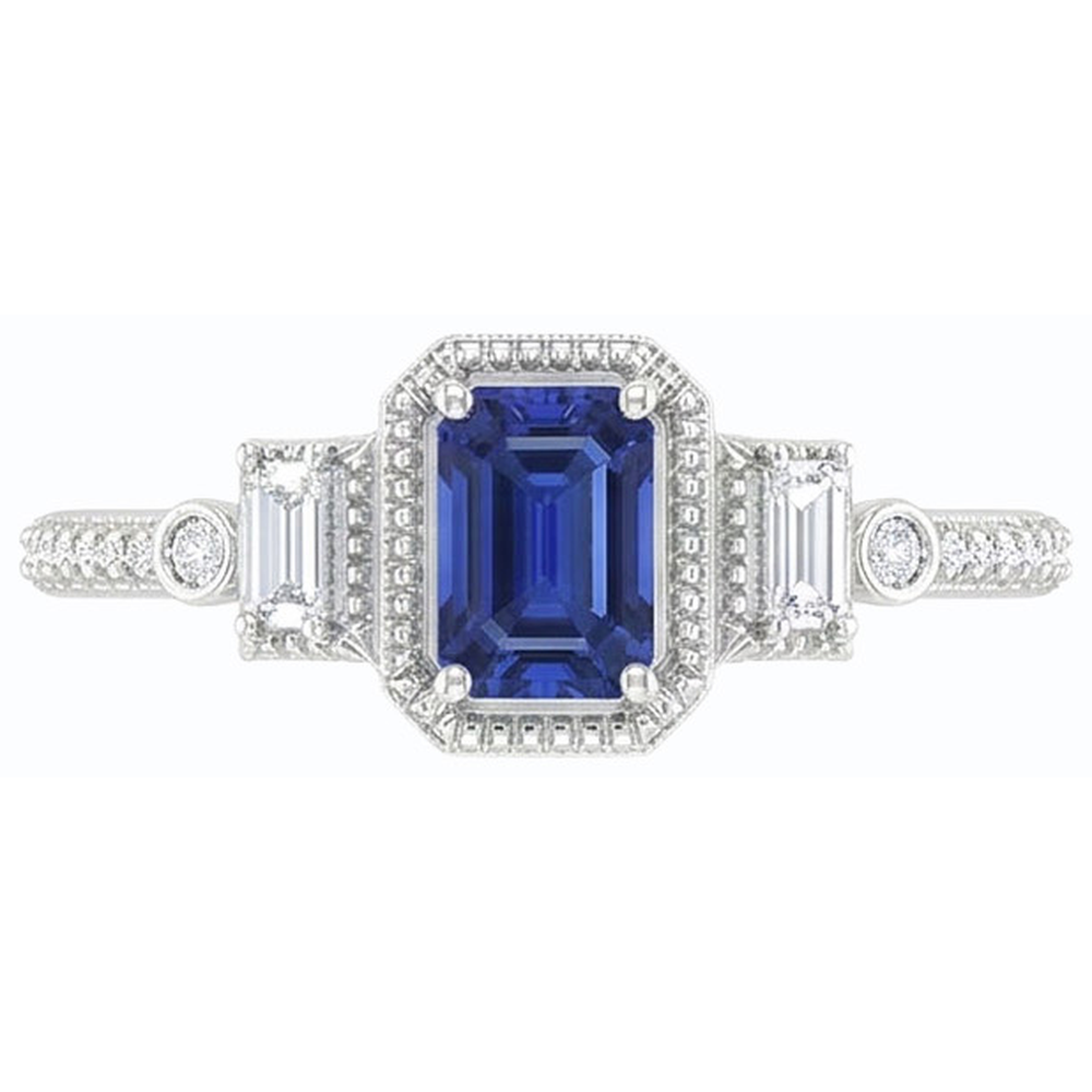 echter baguette diamant 2.50Karat ring Seitenansicht