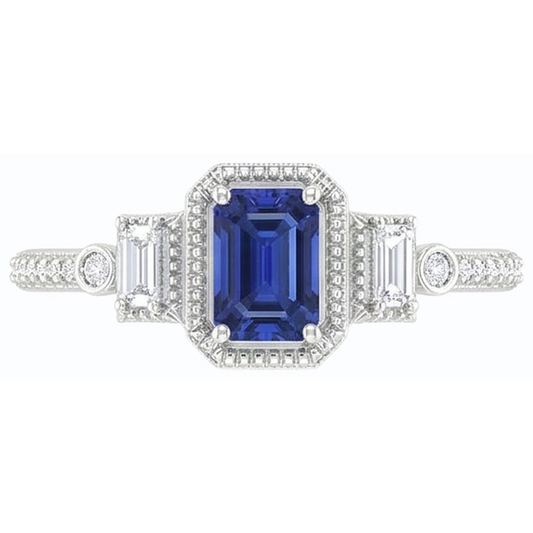 echter baguette diamant 2.50Karat ring Seitenansicht
