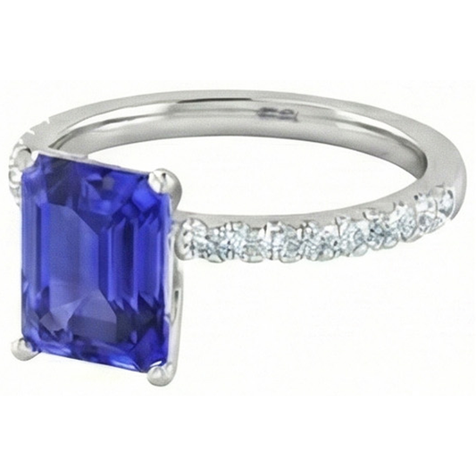echter emerald saphir 2.70Karat ring Vorderansicht