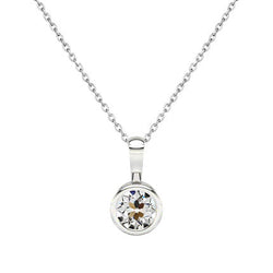 Old Mine Cut Anhänger – Diamant 1 Karat 14K Weißgold