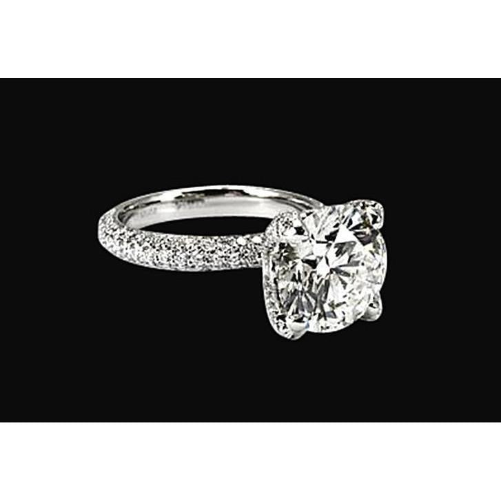 Solider Verlobungsring aus 14K Weißgold mit Echt Aus der Erde Abgebauter Natürlicher Diamanten von 4,50 Karat