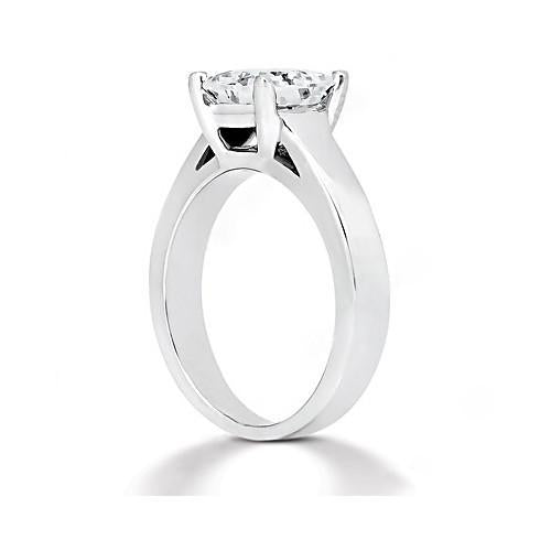 Solitärring mit Echt Aus der Erde Abgebauter Natürlicher Diamanten im Prinzessin-Schliff 1,51 ct. Weißgold 14K Schmuck