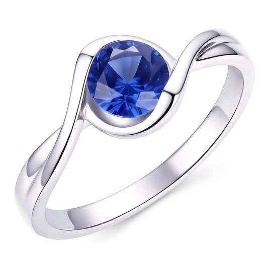 Solitaire 1 Karat Saphir Ring Bypass Style Split Shank Damen Schmuck