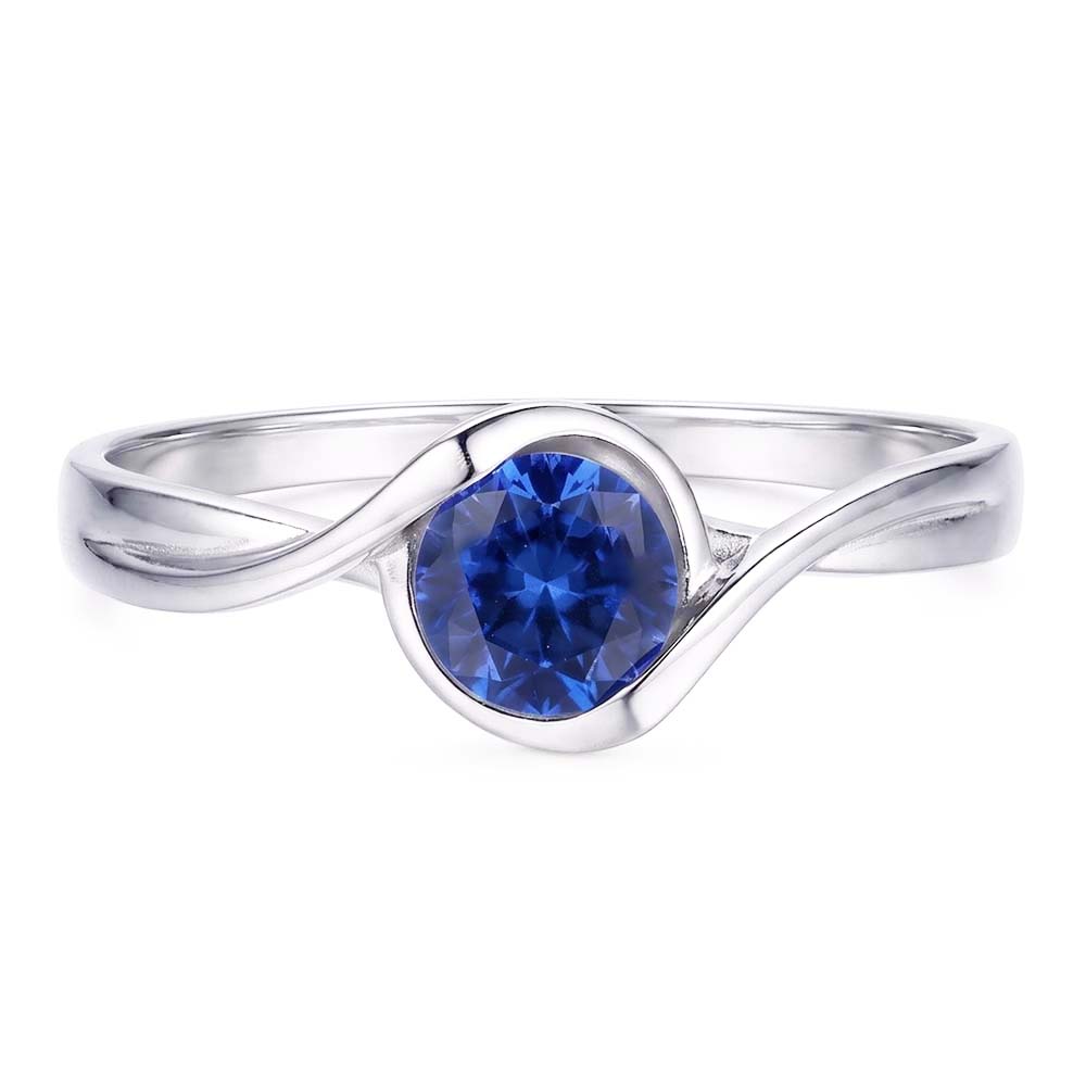 Solitaire 1 Karat Saphir Ring Bypass Style Split Shank Damen Schmuck