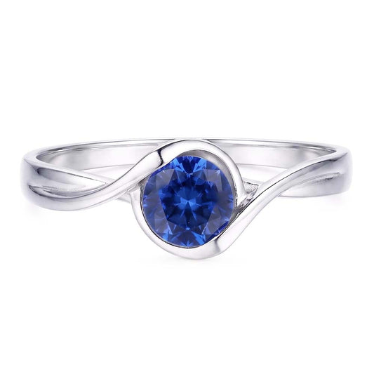 Solitaire 1 Karat Saphir Ring Bypass Style Split Shank Damen Schmuck