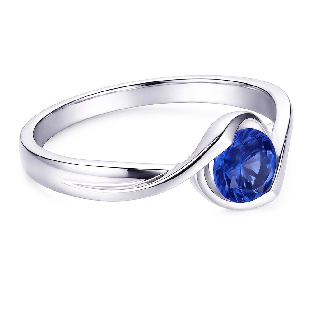Solitaire 1 Karat Saphir Ring Bypass Style Split Shank Damen Schmuck