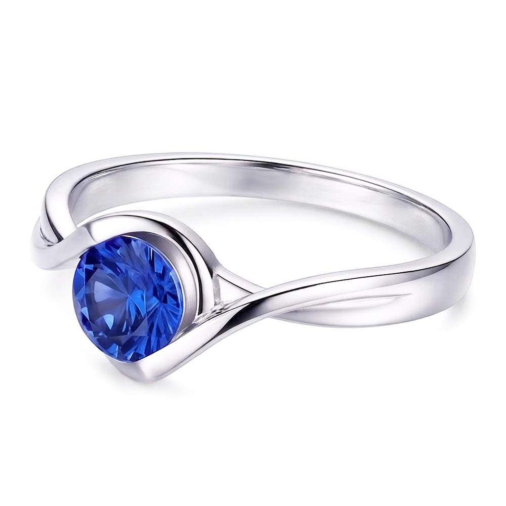 Solitaire 1 Karat Saphir Ring Bypass Style Split Shank Damen Schmuck