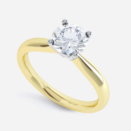 Solitaire 1,25 Karat Echt Diamant-Verlobungsring Zweifarbig 14K