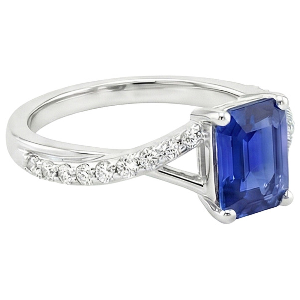 echter round diamant 4Karat ring Profilansicht