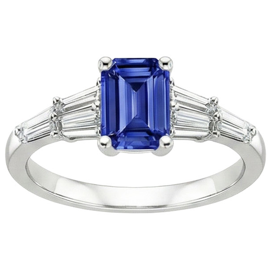 echter baguette diamant 4Karat ring Draufsicht