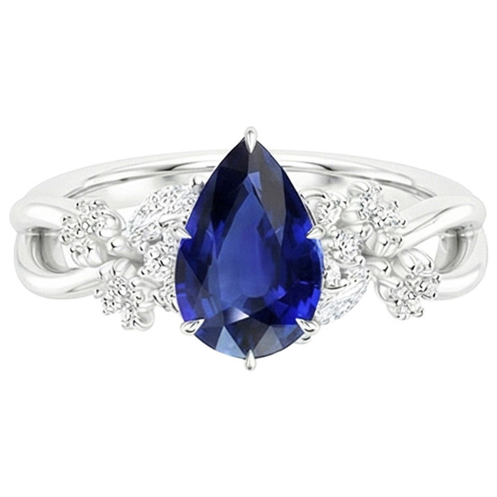 echter marquise diamant 3.75Karat ring auf Weiß