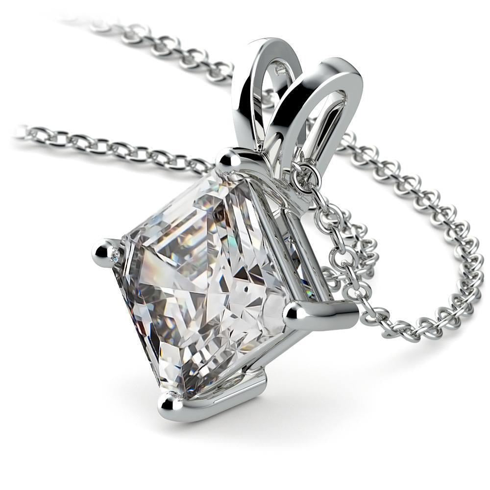 Solitaire Asscher 2.50 Karat Echt Diamant Anhänger Halskette Weißgold 14K