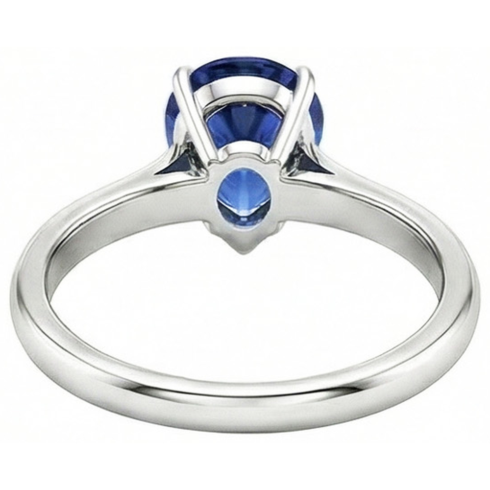 Solitaire Birne Blauer Saphir Edelstein Ehering 2 Karat