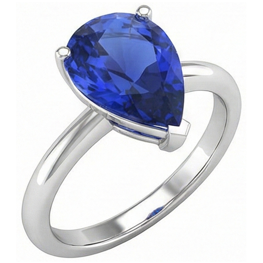 echter pear diamant 3Karat ring Seitenansicht