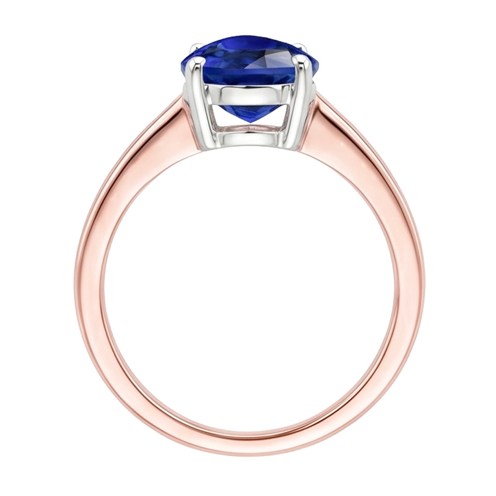 Solitaire Birne Sri Lanka Saphir Ring Zweifarbig 3 Karat