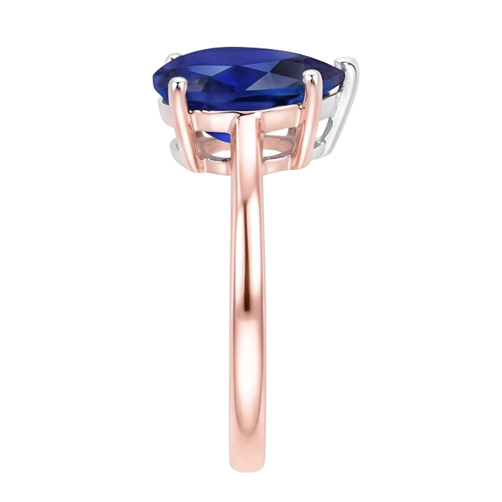 Solitaire Birne Sri Lanka Saphir Ring Zweifarbig 3 Karat