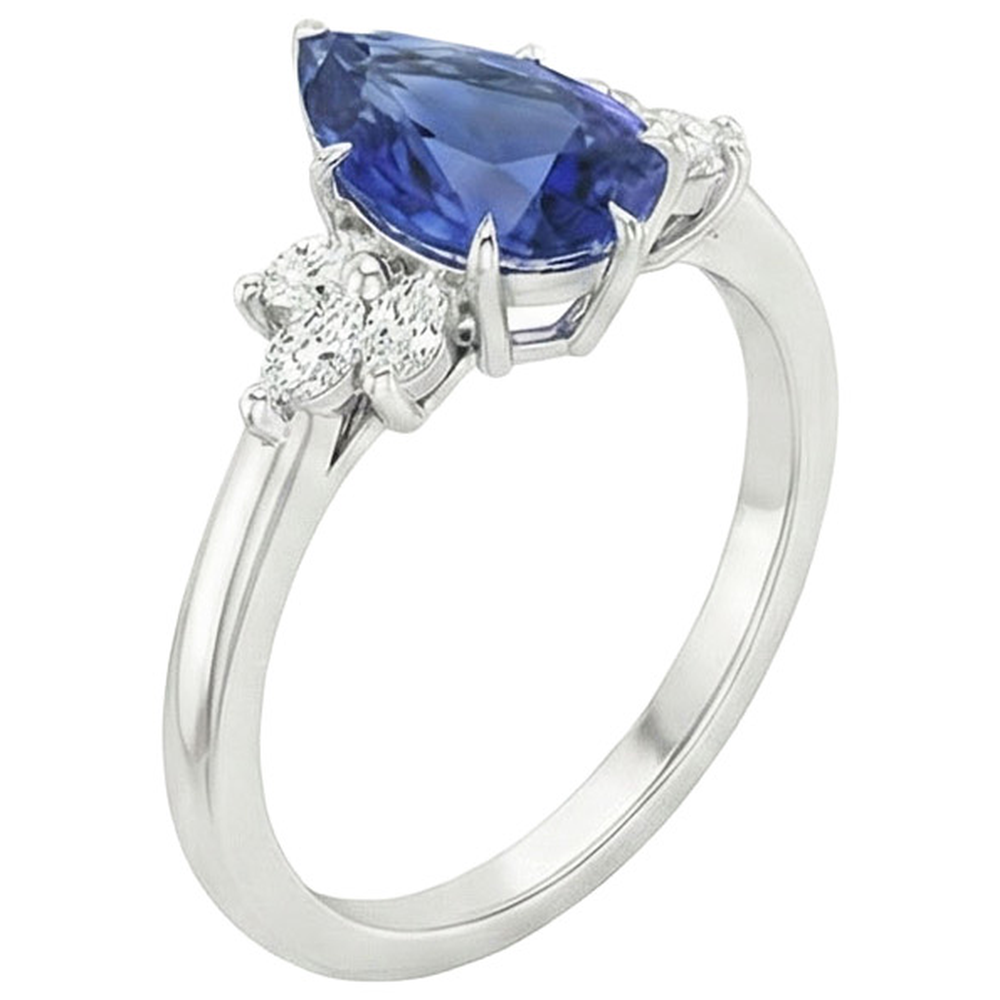 echter pear diamant 5Karat ring Detailansicht