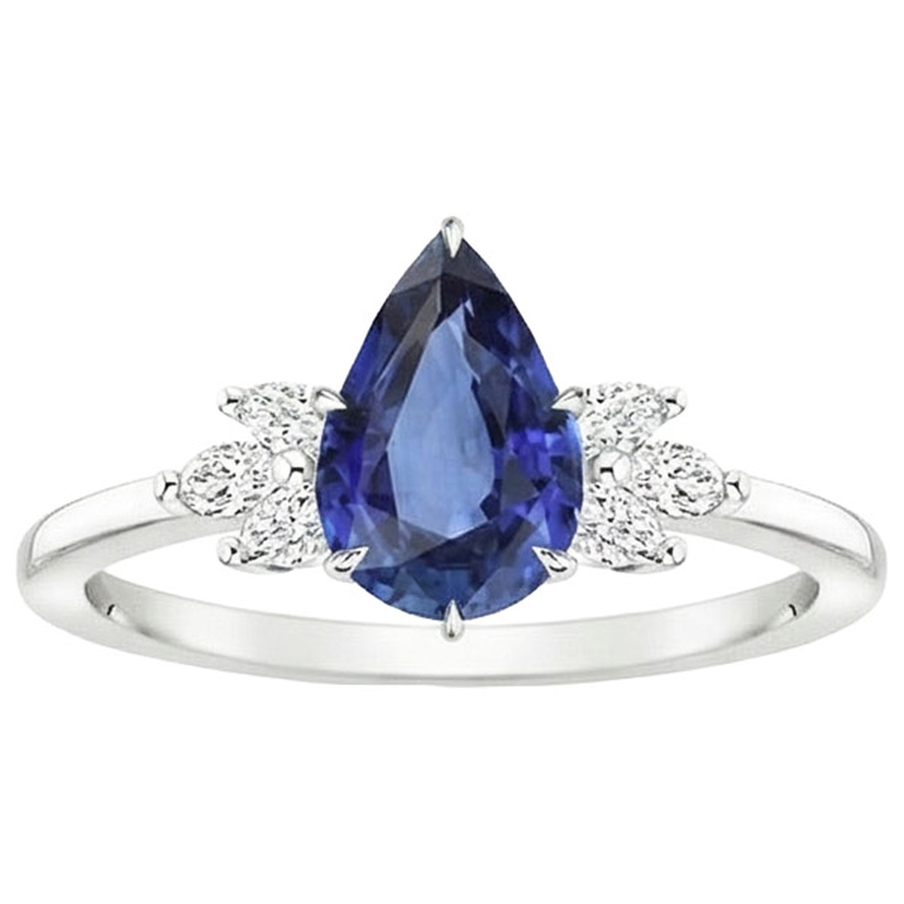 echter pear diamant 5Karat ring Profilansicht