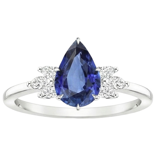 echter pear diamant 5Karat ring Profilansicht