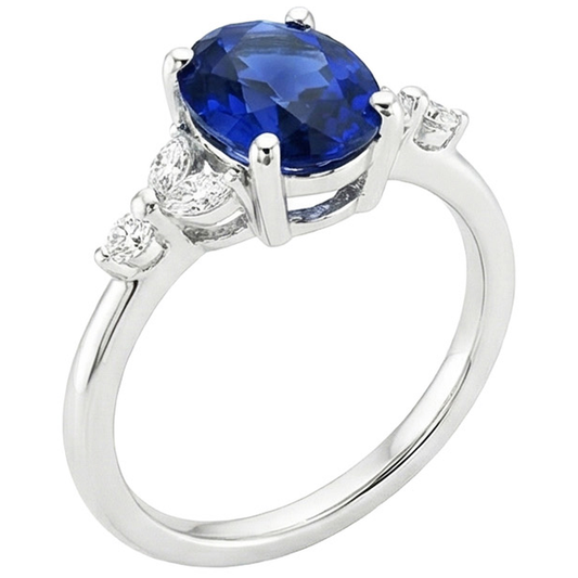 echter oval diamant 3.75Karat ring Seitenansicht