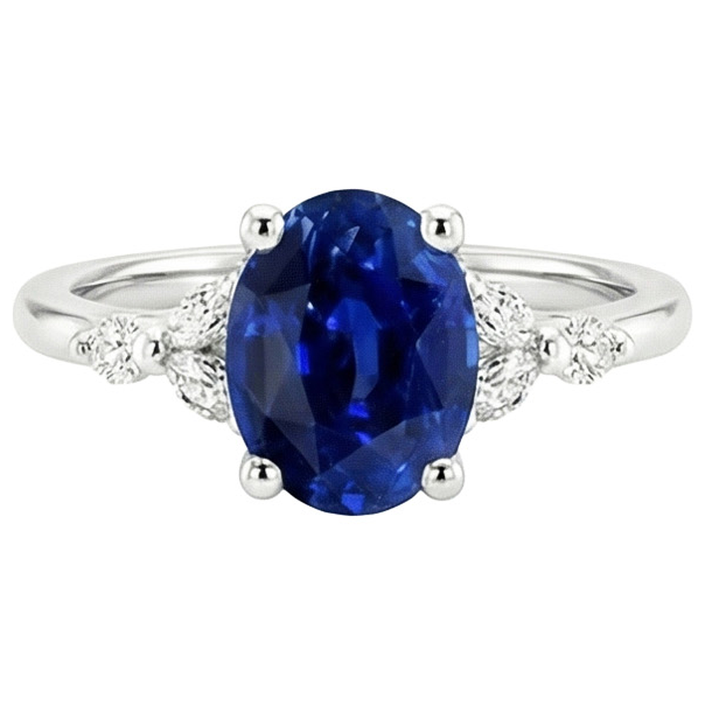 echter oval diamant 3.75Karat ring Draufsicht