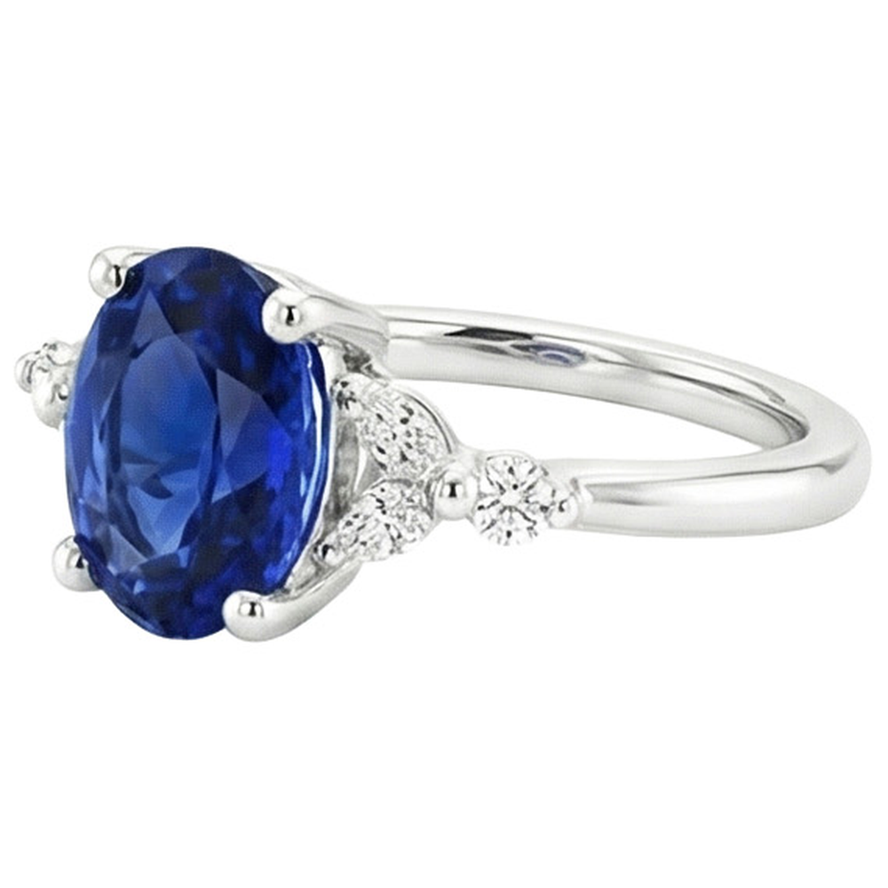 echter oval diamant 3.75Karat ring auf Weiß