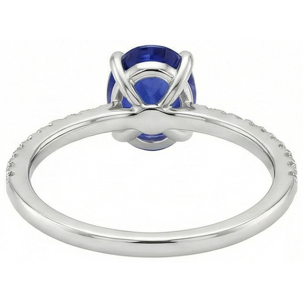 echter oval diamant 3.75Karat ring Seitenansicht