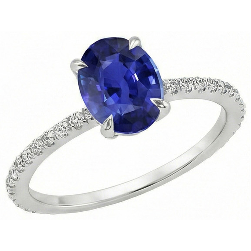 echter oval diamant 3.75Karat ring Detailansicht