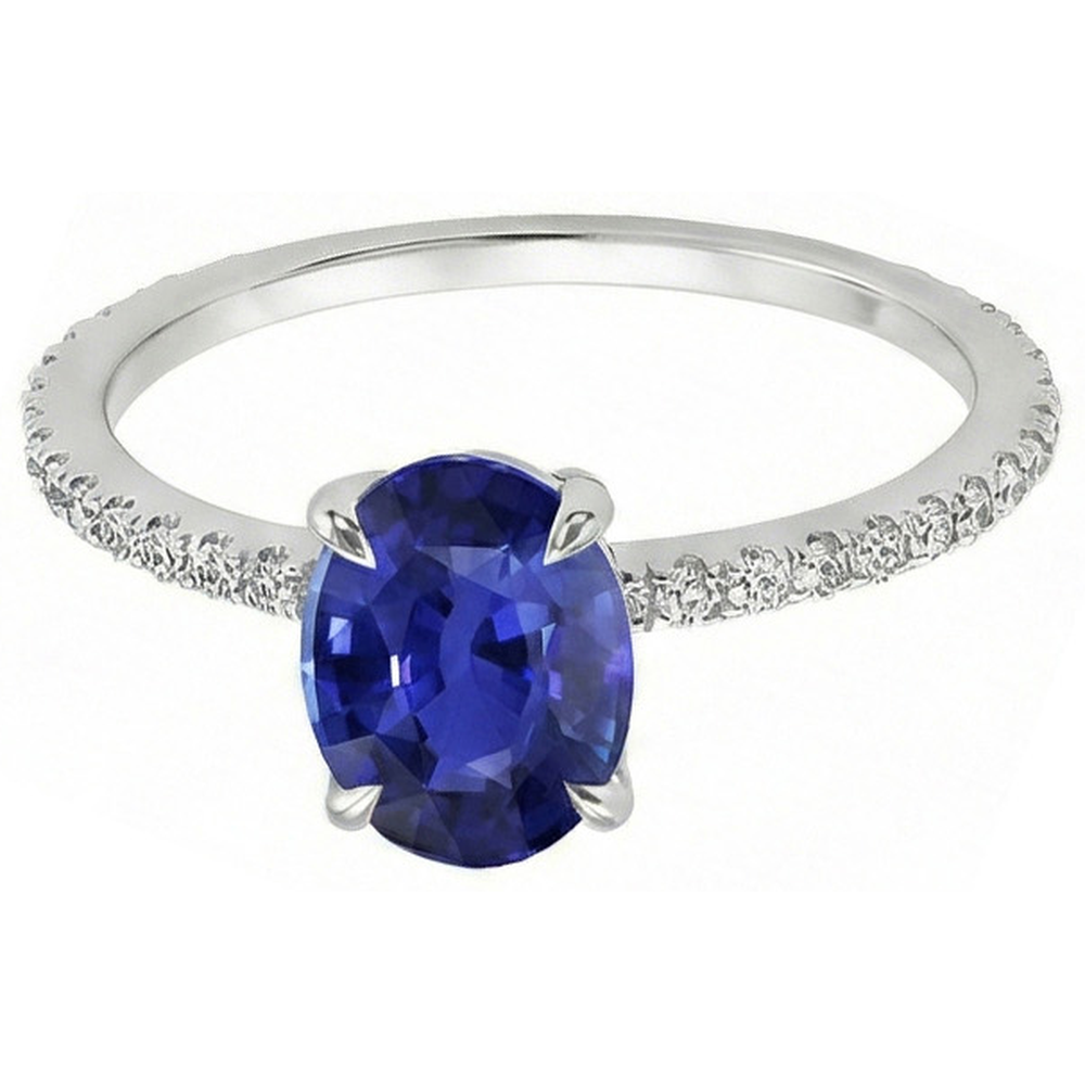 echter oval diamant 3.75Karat ring Draufsicht