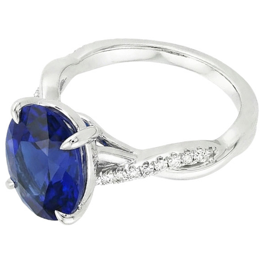 echter oval diamant 4.50Karat ring Seitenansicht