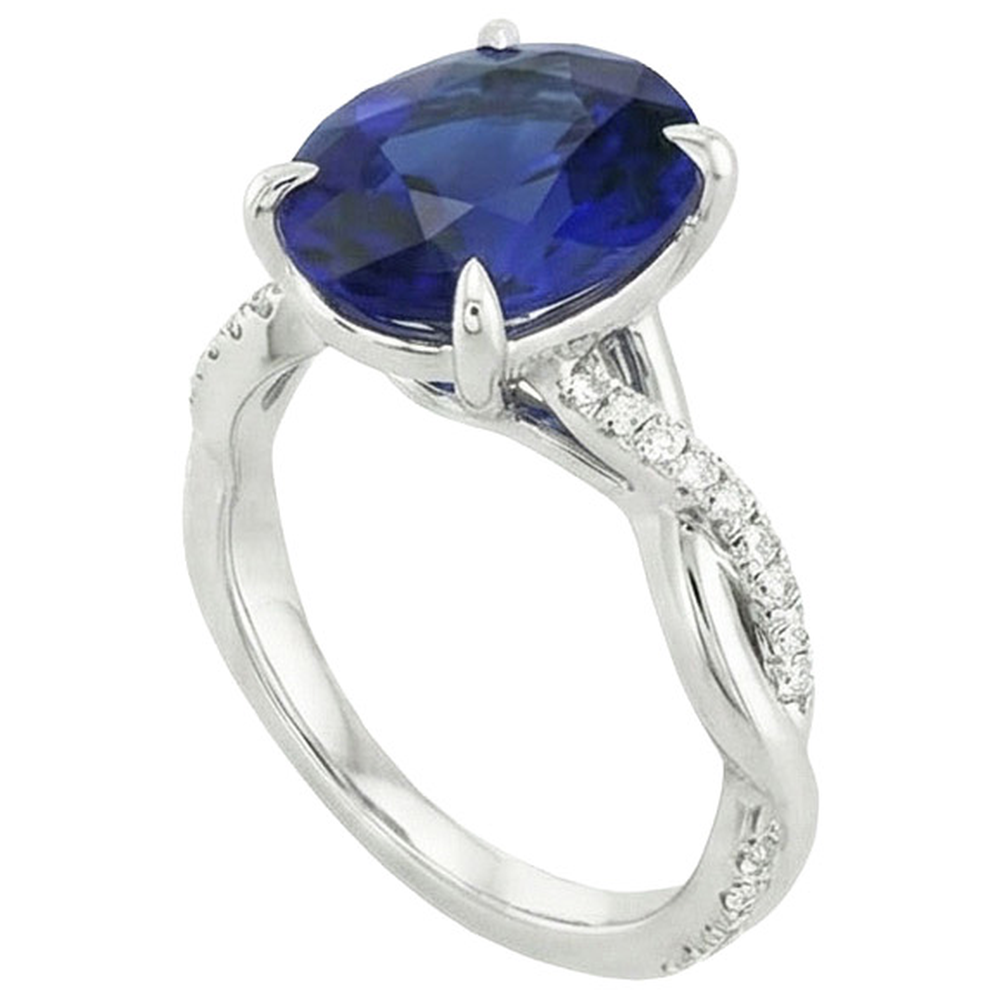 echter oval diamant 4.50Karat ring Detailansicht