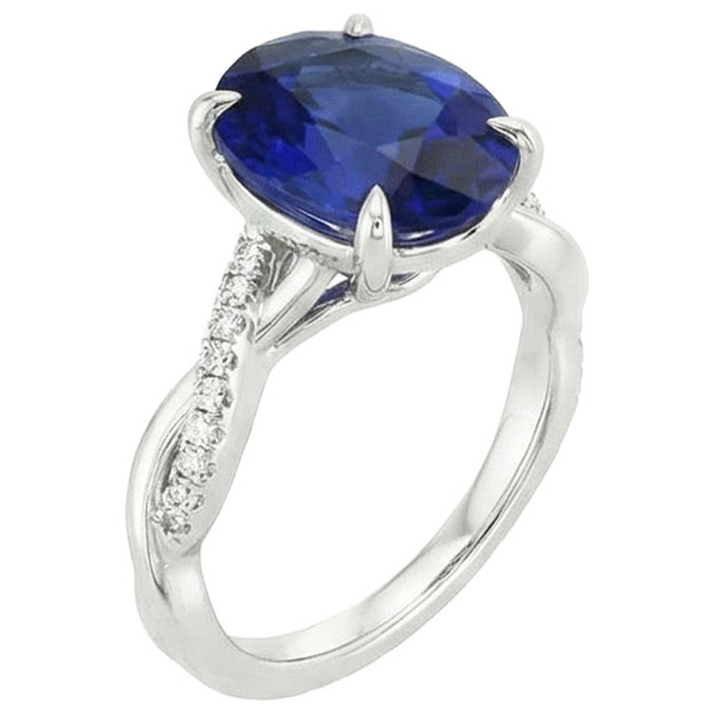 echter oval diamant 4.50Karat ring Draufsicht