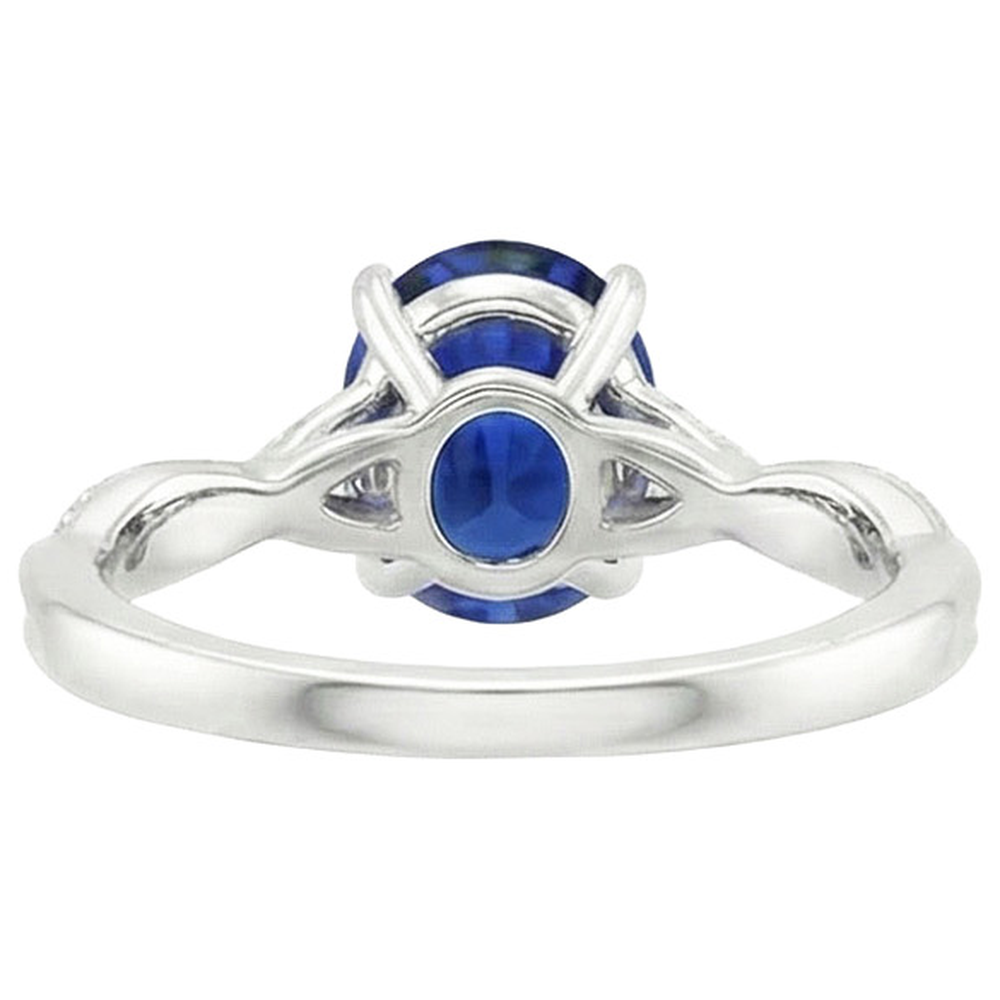 echter oval diamant 4.50Karat ring Profilansicht