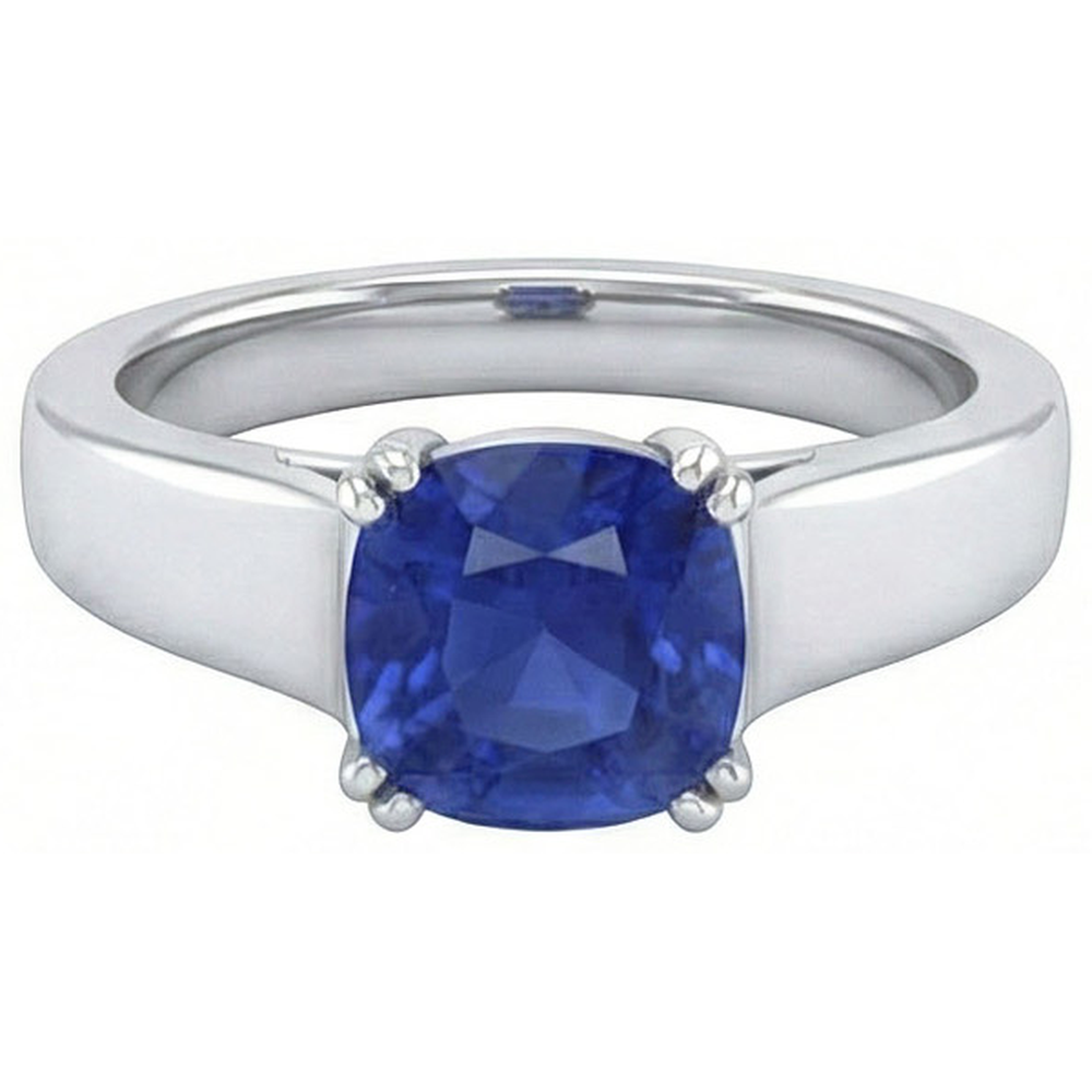 echter cushion saphir 1.80Karat ring Detailansicht