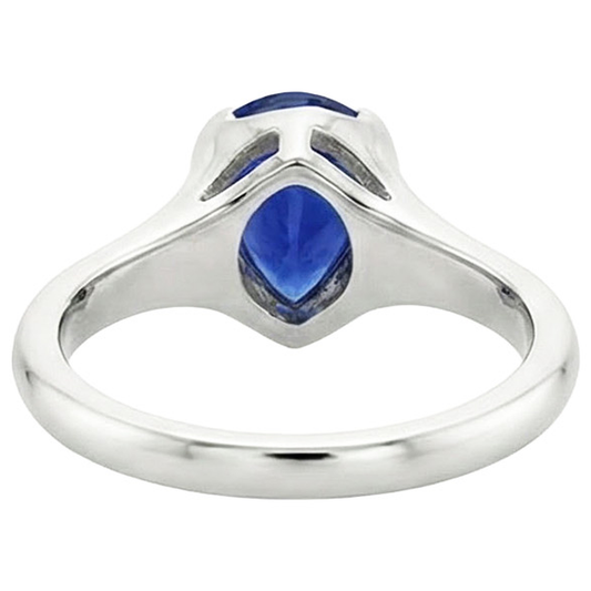 Solitaire Ceylon Saphir Jubiläumsring Lünette Set Birne 3 Karat