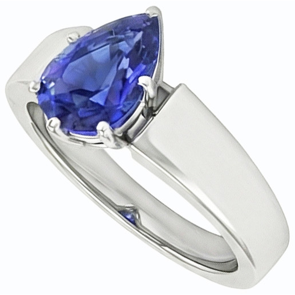 echter pear diamant 1.50Karat ring Seitenansicht