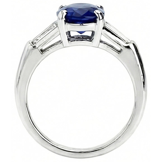 Solitaire Deep Blue Saphir Ring 2.50 Karat Damenschmuck