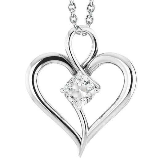 Solitaire Echt Diamant Heart Shaped Anhänger Kissen alter Bergmann 2 Karat