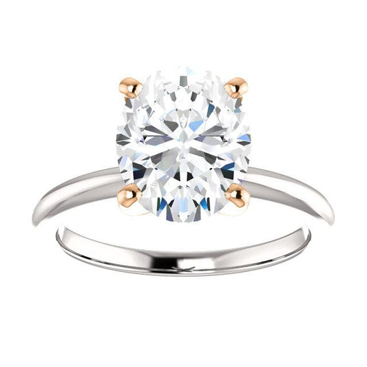 Solitaire Echt Diamantring Two Tone 5 Karat Damen Schmuck