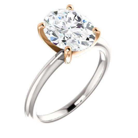 Solitaire Echt Diamantring Two Tone 5 Karat Damen Schmuck