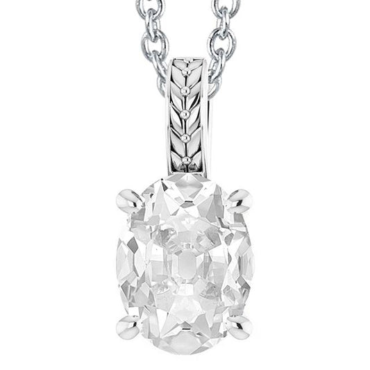 Solitaire Ecth Diamant Anhänger Rutsche Oval alter Bergmann 5 Karat