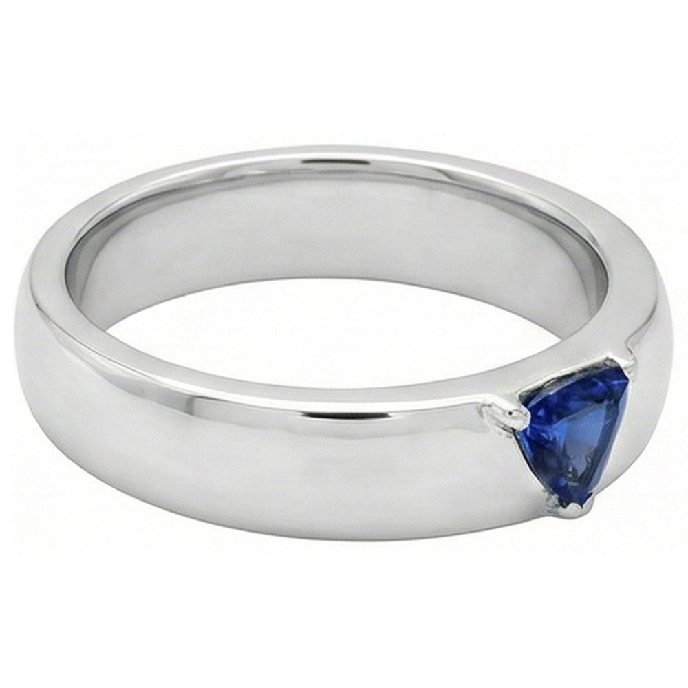 Solitaire Edelstein Schmuck Trillion Deep Blue Saphir Ring 1 Karat