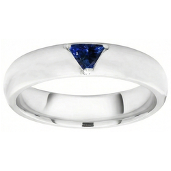 Solitaire Edelstein Schmuck Trillion Deep Blue Saphir Ring 1 Karat