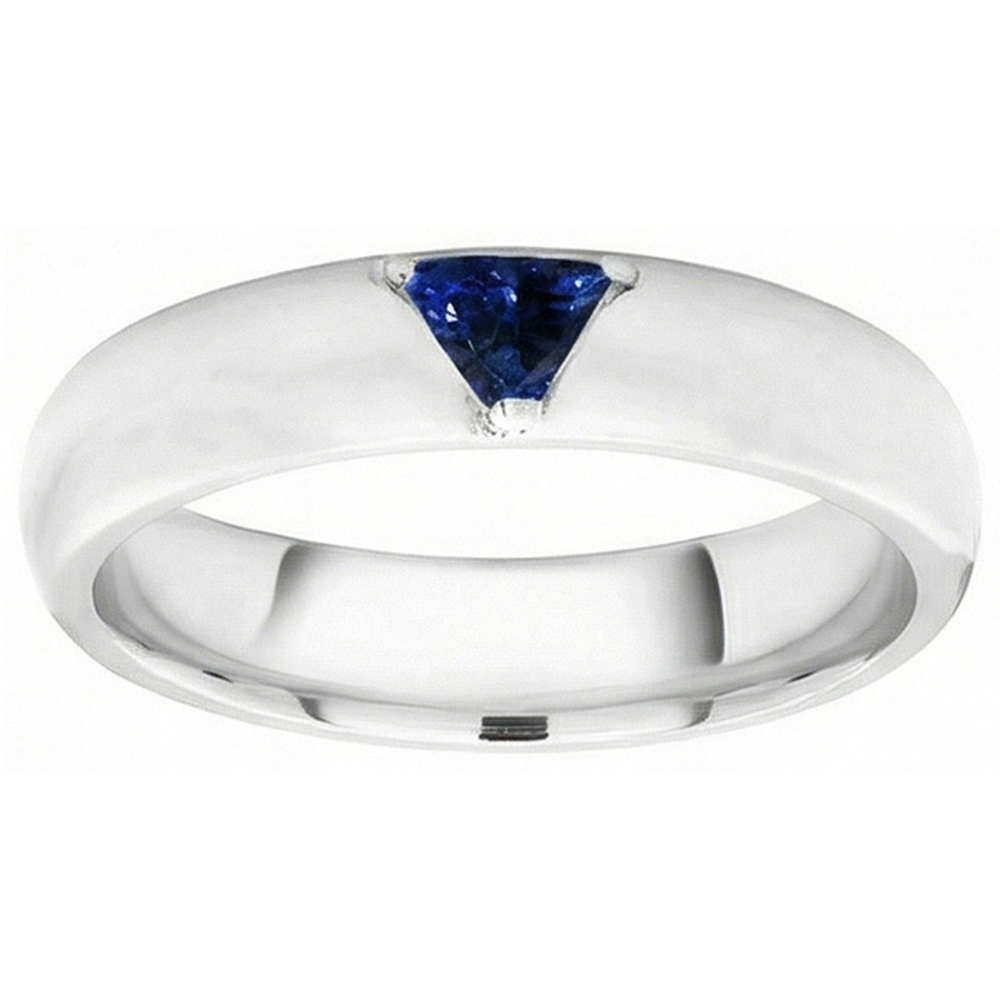 Solitaire Edelstein Schmuck Trillion Deep Blue Saphir Ring 1 Karat