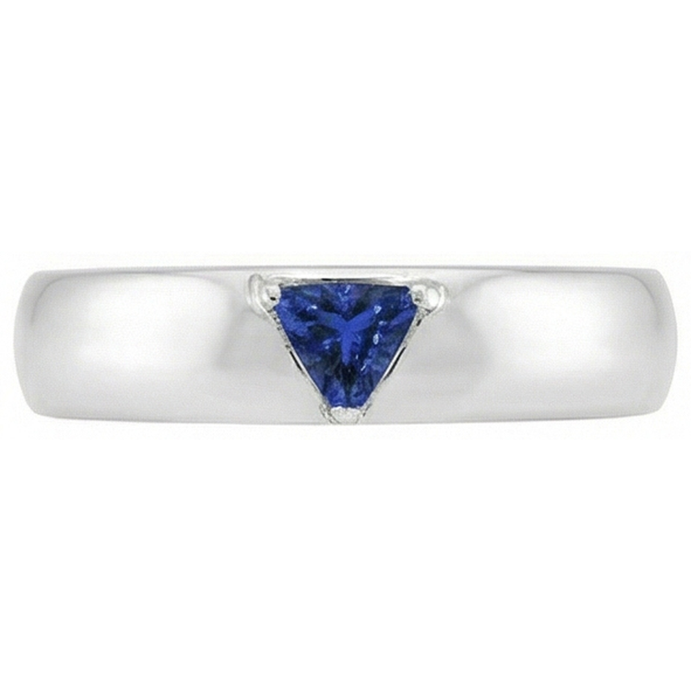 Solitaire Edelstein Schmuck Trillion Deep Blue Saphir Ring 1 Karat