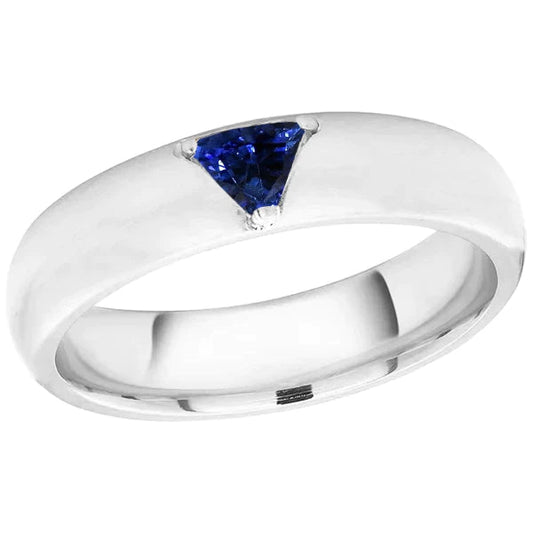 Solitaire Edelstein Schmuck Trillion Deep Blue Saphir Ring 1 Karat