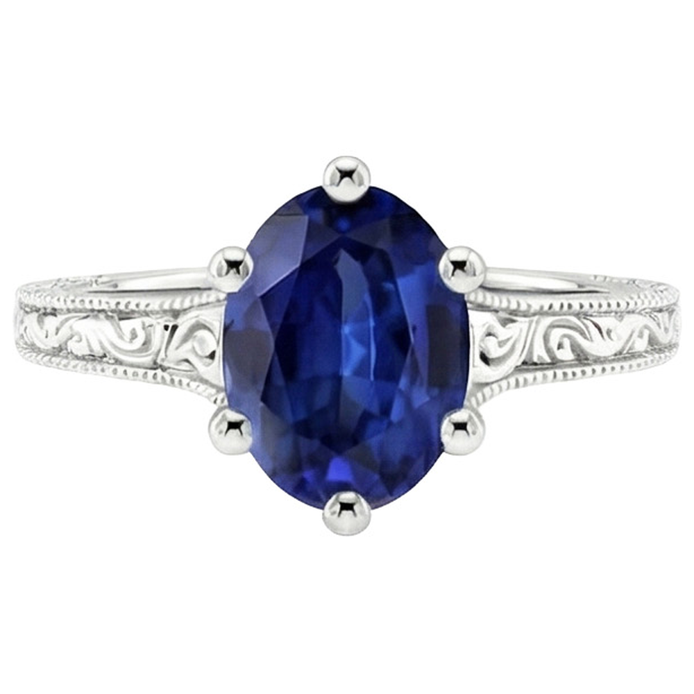 echter oval diamant 2Karat ring Draufsicht