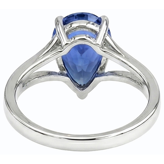 echter pear diamant 3Karat ring Vorderansicht